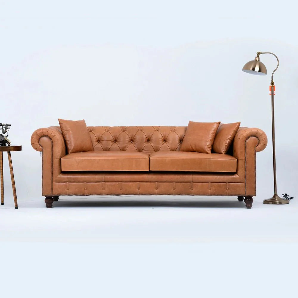 Edinburgh Chesterfield Sofa (Original Leather) - Azaan Furniture