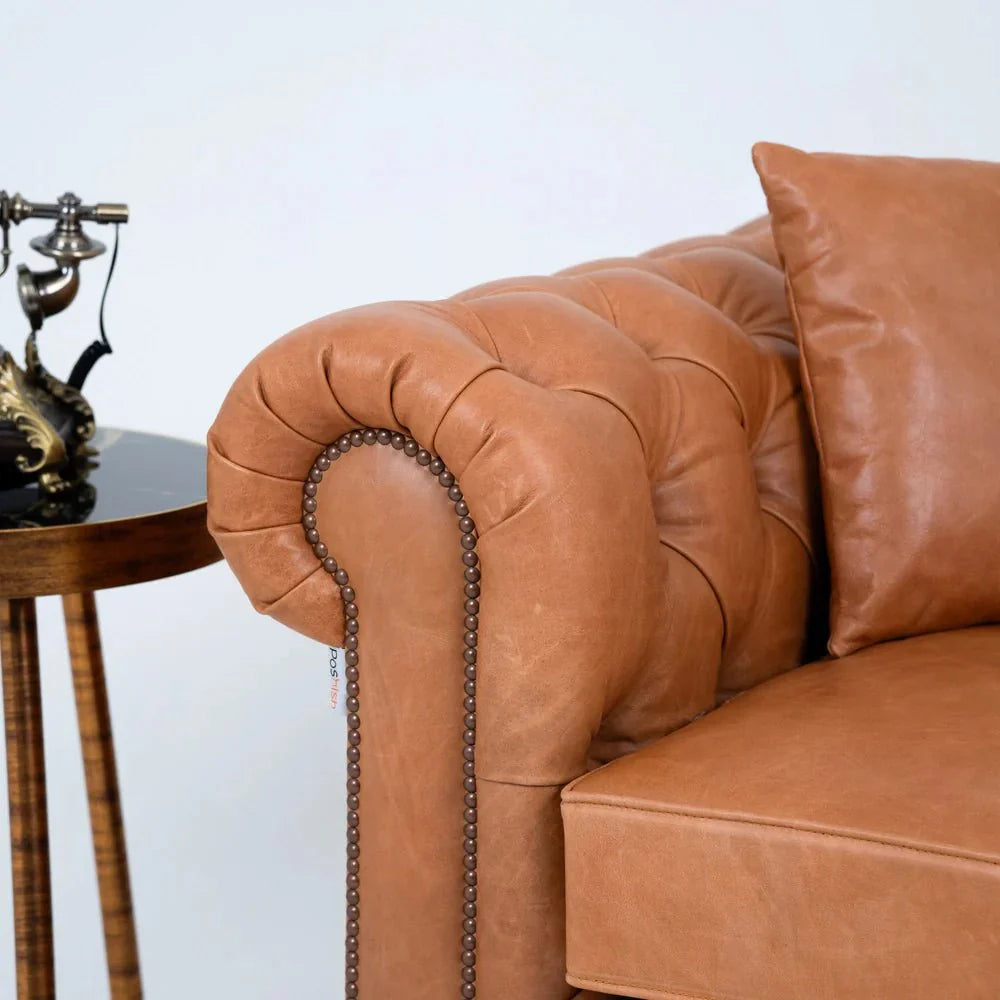 Edinburgh Chesterfield Sofa (Original Leather) - Azaan Furniture